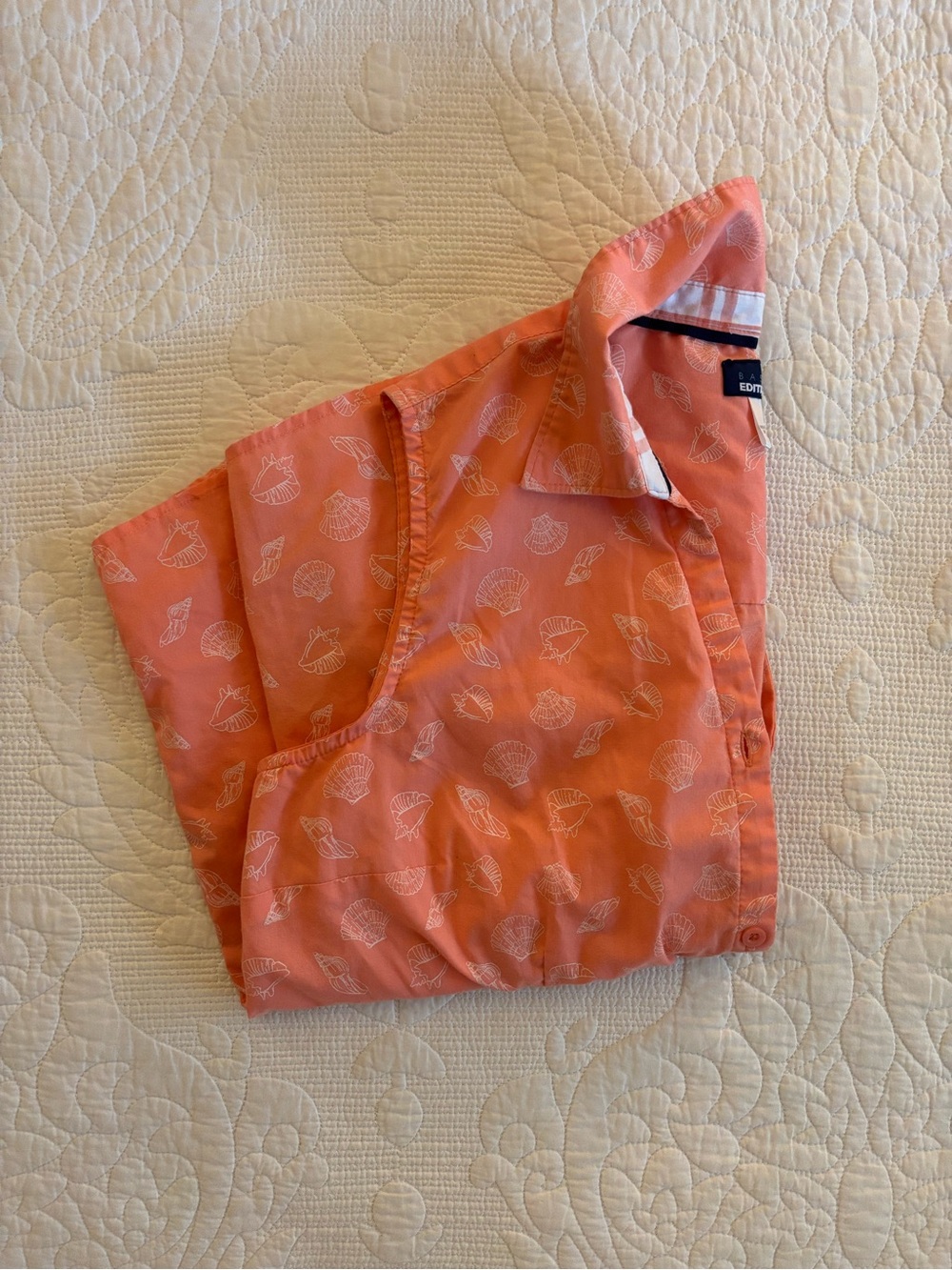 Vintage Basic Editions Coral Shell-Print Shirt